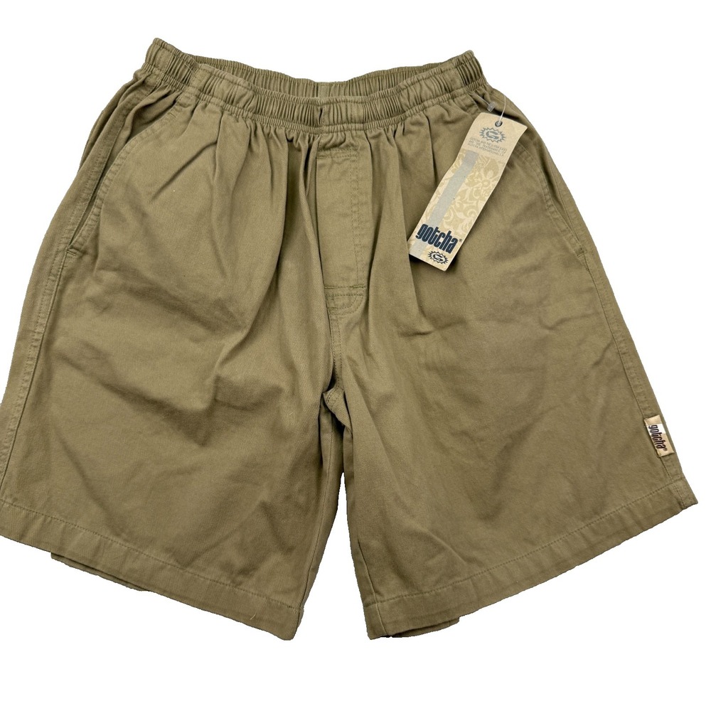 VTG Gotcha Shorts Men's Small Olive Drab Green Made in South Africa Surf Skate